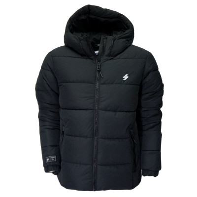 SUPERDRY HOODED SPORTS PUFFER M5011212A02A BLACK