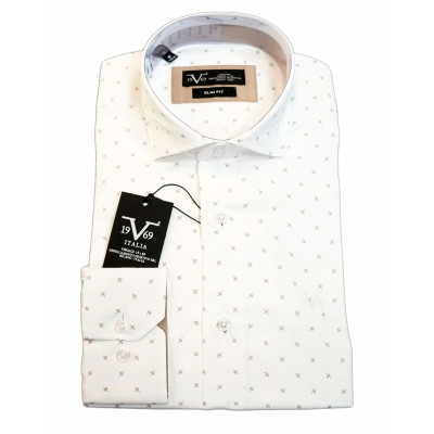 Ανδρικό πουκάμισο 19V69 Versace 11.31 TREVISO T2639-V17 WHITE