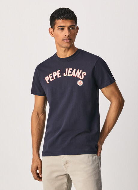 PEPE JEANS ALESSIO LOGO PRINT T-SHIRT PM508256 AIRFORCE BLUE