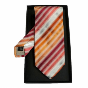 MAKIS TSELIOS Μεταξωτή γραβάτα 8,5 cm Orange-Pink  DU662 P8333.3