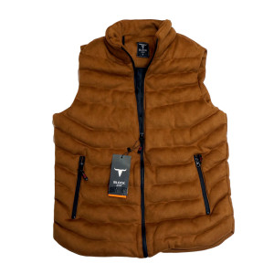 Block jeans brown suede gilet BL2001 - ΚΑΦΕ