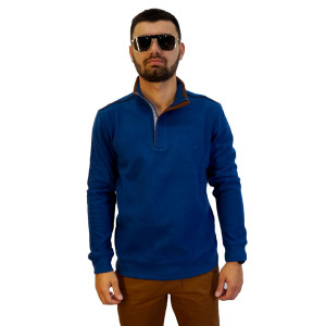 Ανδρική μπλούζα  half zip ARTISTI ITALIANI ΑΙ29312 ZIP/LUP/SEL NAVY BLUE