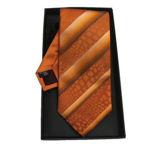MAKIS TSELIOS Μεταξωτή γραβάτα 8,5 cm ekai-orange DU652 E8333.5