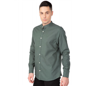 Ανδρικό πουκάμισο Rebase 241-RGS-581 Linen Mao Collar Long Sleeve Green s/s24