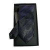 MAKIS TSELIOS Μεταξωτή γραβάτα 8,5 cm Glossy black-purple DU684 P8601.1